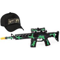 Leger/soldaten set voor kinderen - 2-Delig speelgoed verkleedaccessoires - Machinegeweer en army pet