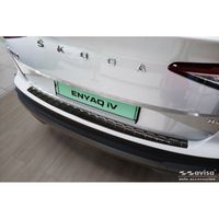 Zwart RVS Bumper beschermer passend voor Skoda Enyaq iV 2020- 'Ribs' AV245093