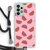 Watermeloen: Samsung Galaxy A52s 5G Transparant Hoesje met koord