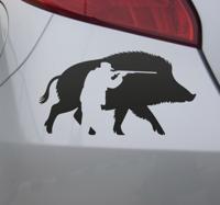 Jacht op wilde zwijnen autosticker