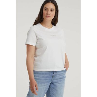 CALVIN KLEIN Plus T-shirt van biologisch katoen wit/ecru CALVIN KLEIN Plus T-shirt van biologisch katoen wit/ecru
