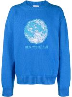 Off-White pull en laine mélangée - Bleu