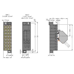 WAGO 726-601 Potentiaalklem Spanveer Toewijzing: L Grijs 10 stuk(s)