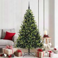 Kunstkerstboom met scharnier 300 LEDs Groen 180 cm PVC en PE