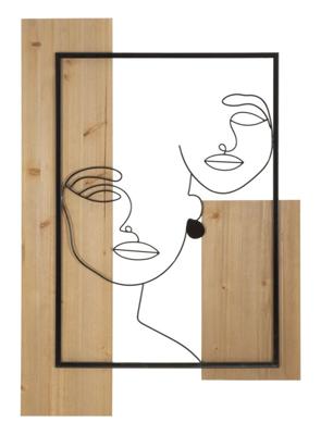 WANDPANEEL VLAKKEN IJZER EN HOUT CM 63X2X90
