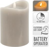 Led Candle 90X125 mm Grey - Nampook