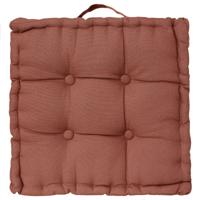 Atmosphera Vloerkussen Square - terracotta - katoen - 38,5 x 38,5 x 8 cm - vierkant - Extra dik