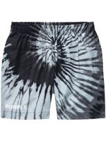 Purple Brand short tie dye à taille élastiquée - Noir