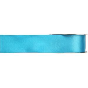 Hobby/decoratie sierlint - satijn - turquoise - 1,5 cm/15 mm x 25 meter - cadeaulint