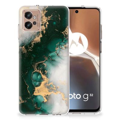 TPU Siliconen Hoesje voor Motorola Moto G32 Marmer Groen TPU Siliconen Hoesje voor Motorola Moto G32 Marmer Groen