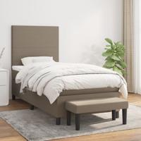 Boxspring met matras stof taupe 90x190 cm