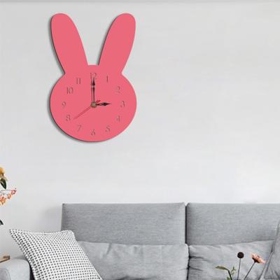 Konijn patroon creatieve woonkamer decoratieve Wandklok (roze)