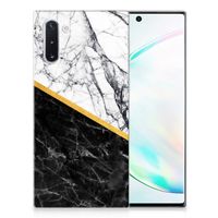 Samsung Galaxy Note 10 TPU Siliconen Hoesje Marmer Wit Zwart - Origineel Cadeau Man