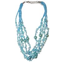 Korte Ketting Turquoise Parels en Schelpjes Korte Ketting Turquoise Parels en Schelpjes