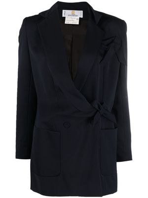 Givenchy Pre-Owned blazer croisé à détail de noeud (années 1990) - Bleu