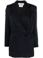 Givenchy Pre-Owned blazer croisé à détail de noeud (années 1990) - Bleu - thumbnail