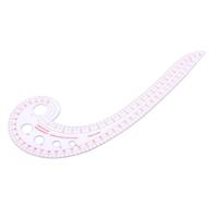 2 stks lange komma gevormde kunststof transparante curve liniaal (transparant)