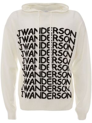 JW Anderson hoodie à logo en intarsia - Blanc