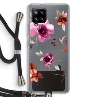 Geschilderde bloemen: Samsung Galaxy A42 5G Transparant Hoesje met koord
