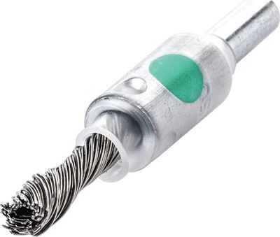 Lessmann Penseelborstel | d. 6 mm schacht 6 mm draaddikte 0,35 mm | RVS | 4500 min-¹ | 1 stuk - 451478 451478