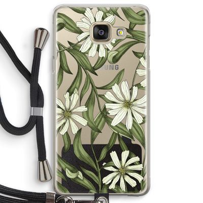Wit bloemenpatroon: Samsung Galaxy A5 (2016) Transparant Hoesje met koord