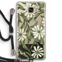 Wit bloemenpatroon: Samsung Galaxy A5 (2016) Transparant Hoesje met koord