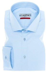 Ledȗb Slim Fit Overhemd blauw, Effen