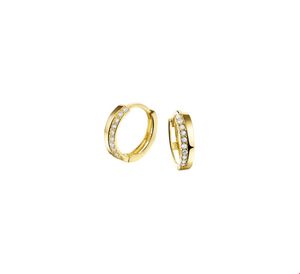 TFT Klapcreolen Zirkonia 2,5 X 12 Mm Geelgoud Glanzend
