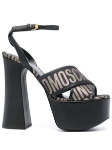 Moschino sandales 140 mm à logo en jacquard - Noir