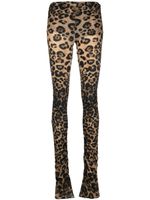 Blumarine legging froncé à imprimé léopard - Marron