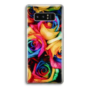 Neon bloemen: Samsung Galaxy Note 8 Transparant Hoesje