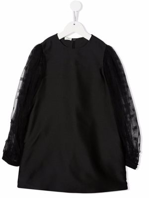 Fendi Kids robe courte à manches contrastantes - Noir