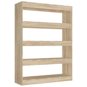 The Living Store Boekenkast Sonoma Eiken - 100 x 30 x 135 cm - Bewerkt hout