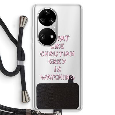 Christian Grey: Huawei P50 Pro Transparant Hoesje met koord