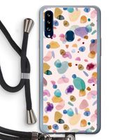 Terrazzo Memphis Pink: Samsung Galaxy A20s Transparant Hoesje met koord Terrazzo Memphis Pink: Samsung Galaxy A20s Transparant Hoesje met koord
