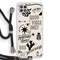 Good vibes: Samsung Galaxy A22 4G Transparant Hoesje met koord