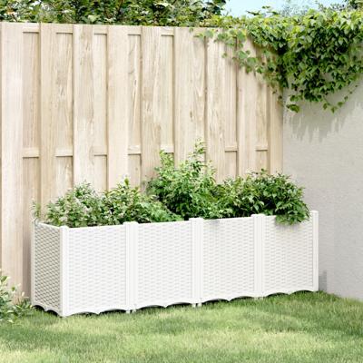 VidaXL Plantenbak 160x40x53 cm polypropeen wit VidaXL Plantenbak 160x40x53 cm polypropeen wit