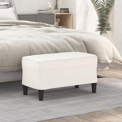 Bankje 70x35x41 cm kunstleer crmekleurig