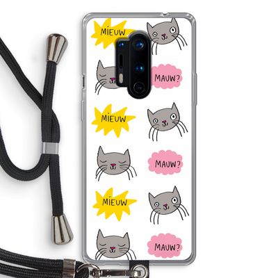 Meow: OnePlus 8 Pro Transparant Hoesje met koord