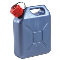 Kunststof jerrycan blauw voor brandstof 5 liter L24 x B11 x H30 cm   - - thumbnail
