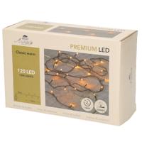 Kerstverlichting - 120 LED lampjes - klassiek warm wit - 12 m - lichtsnoer - dimmer - timer - buiten