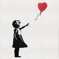 Kunstdruk Banksy - Girl with Balloon 50x50cm