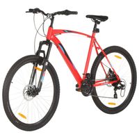 The Living Store Mountainbike s - 29 inch wielen - Stalen frame - Verende voorvork - 21 versnellingen - Rood