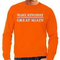 Koningsdag verkleed sweater heren - make Kingsday great again - oranje