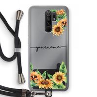 Zonnebloemen: Xiaomi Redmi 9 Transparant Hoesje met koord