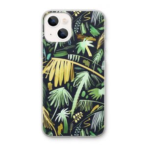 Tropical Palms Dark: iPhone 13 mini Transparant Hoesje