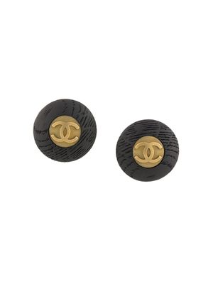 CHANEL Pre-Owned boucles d'oreilles clip à logo CC (1994) - Noir