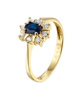TFT Ring Saffier En Diamant 0.152 Ct. Geelgoud