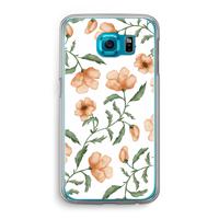 Peachy flowers: Samsung Galaxy S6 Transparant Hoesje