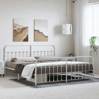 Bedframe met hoofd- en voeteneinde metaal wit 183x213 cm